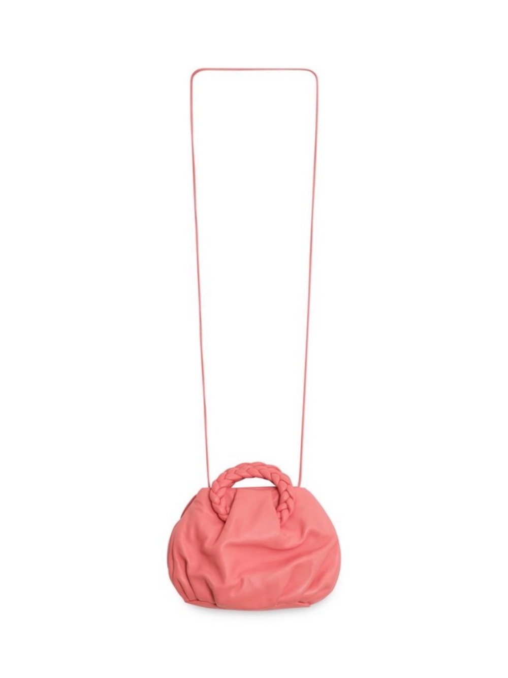 HEREU Mini Bombon Leather Crossbody Bag – Pink/Coral – Braided Handle